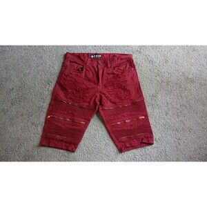 Focus Original Brand Red Biker Short Ripped Distressed Size 34 Boho Grunge